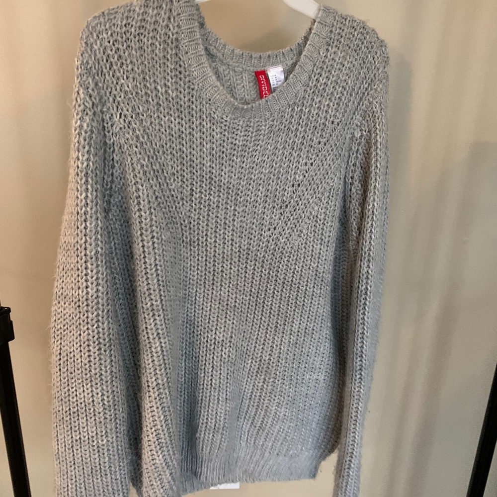 Grey cable knit sweater